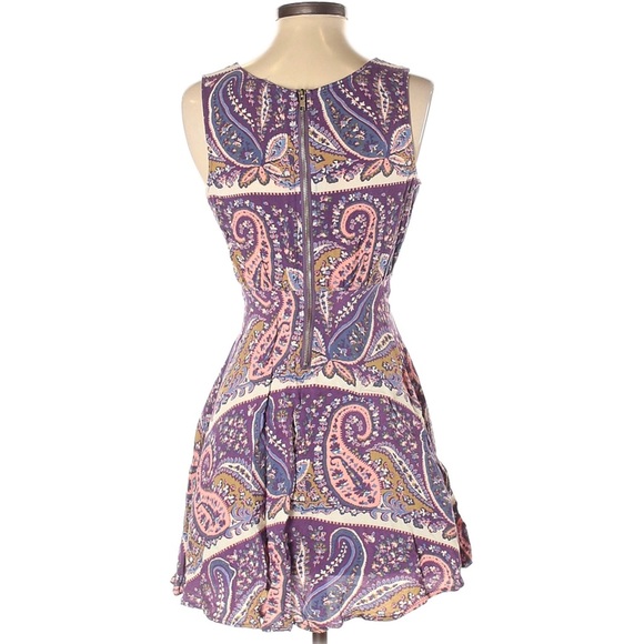 Free People paisley dress purple 4 #32954 - Picture 2 of 10